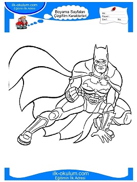 Çocuklar İçin Batman Boyama Sayfaları 